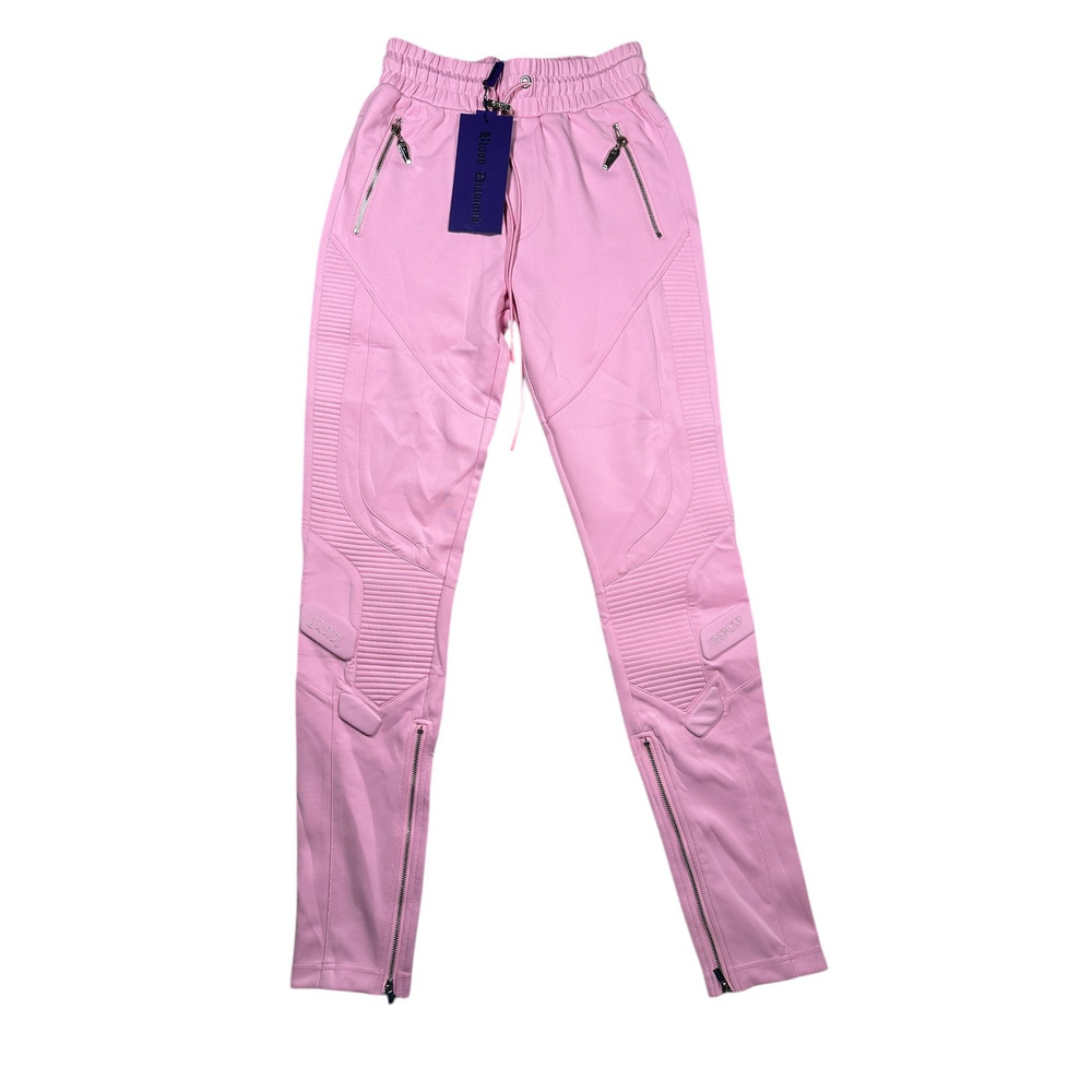 Guapi Mens Moto Skinny Pants 28 NWT Light Pink Stacked Zip Hem Streetwear